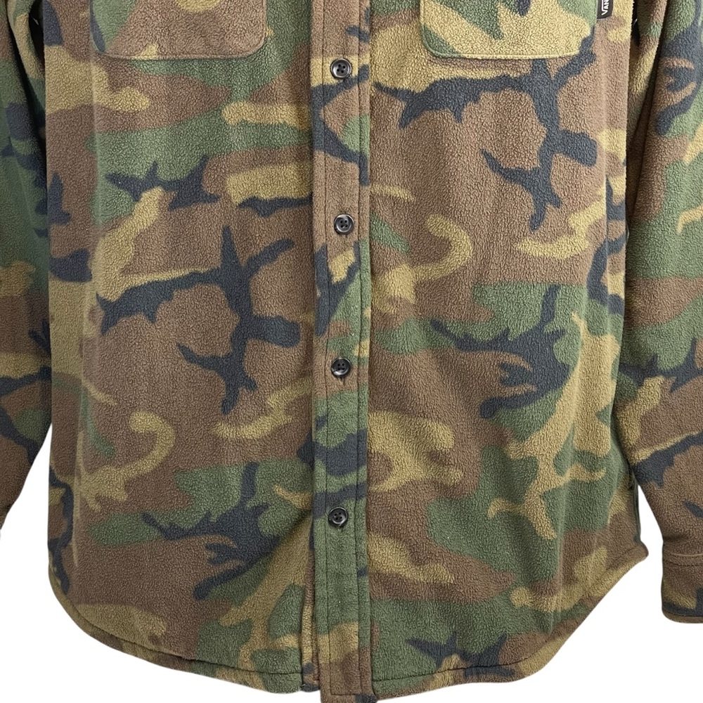 SOLD- Vans Off The Wall Camo Shirt Jacket Mens Medium Long Sleeve Fleece Classic - Picture 4 of 13